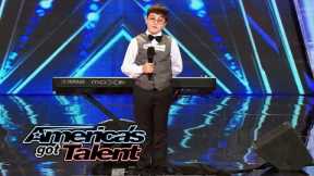 Adrian Romoff: 9-Year-Old Piano Player Wows Judges - America's Got Talent 2014 (Highlight)