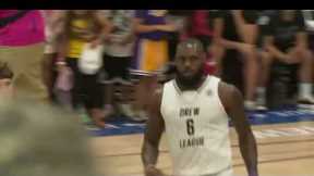 Crowd goes WILD after LeBron’s dunk in the Drew League 🗣💥