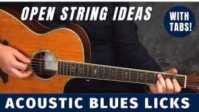 Acoustic Blues Lead Guitar Licks & Devices using Open Strings - with Tabs