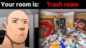The Rock reacts to Your room : (the rock eyebrow raise)