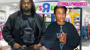 Kanye West Takes North Shopping At Toys R Us In Star Of David Shirt After Picking Up Saint At School