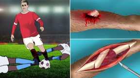 ASMR Surgery Trauma Leg Soccer Give Cristiano Ronaldo - Animation Surgery