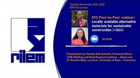 Locally available alternative materials for sustainable construction by Dr Manette Njike