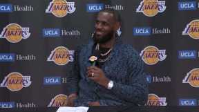 Lebron James PUTS REPORTERS ON BLAST TALKS KYRIE IRVING postgame Lakers BEAT Trailblazers 11/30/22