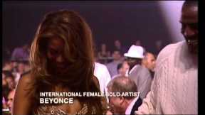 Beyonce wins International Female presented by LL Cool J | BRIT Awards 2004