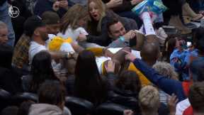 LeBron James goes crowd surfing and the fans loved it vs Pelicans 😂