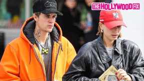 Justin Bieber Looks Miserable Leaving Lunch With Hailey After Drama With Selena Gomez In Bev. Hills