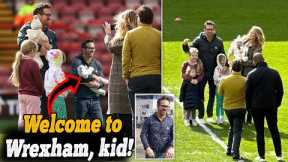 Breaking News: Welcome to Wrexham, kid! Hollywood stars Ryan Reynolds and Blake Lively pose for...