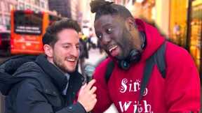 This Guy Walks Out Of A Restaurant To Sing With Street Guitarist!