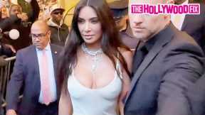 Kim Kardashian Is Mobbed By Fans & Paparazzi While Heading To The Time 100 Gala In New York, NY