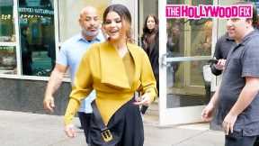Selena Gomez Is Living Her Best Life & Puts On A Huge Smile While Rocking An Unbuckled Belt Shirt
