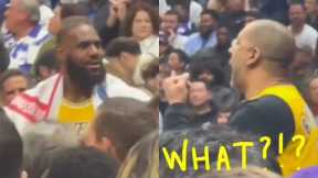 LeBron James gets into it with Lakers fan & Westbrook points at LeBron after scoring