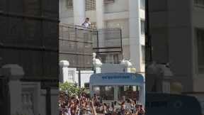 Bollywood Update: #ShahRukhKhan greeting his fans at Mannat.#ytshorts #trending #paparazzi