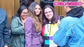 Selena Gomez Is Swarmed By A Mob Of Fans & Stops To Take Pics While Leaving Z100 Studios In New York
