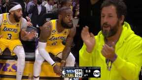 LeBron James with the game-tying layup and Adam Sandler loves it! Lakers vs Grizzlies Game 3