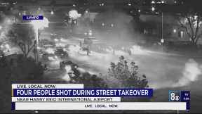 Video shows 4 shot, 1 critically hurt in Las Vegas street sideshow