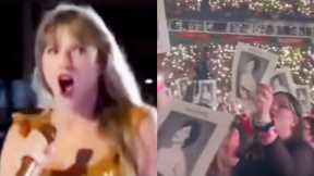 Taylor Swift REACTS to her grandma pictures at The Eras Tour