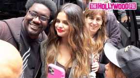 Selena Gomez Is Mobbed By Fans That Chase Her Inside The Building At iHeart Radio In New York, NY