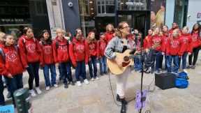 'FLASHMOB' choir surprise street performer - Ed sheeran perfect | Allie Sherlock cover