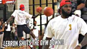 LeBron James CRAZY DUNKS During Bronny's Pre-Game Warm Ups!!! SHUTS THE GYM DOWN!
