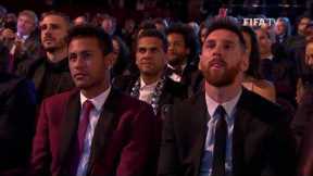 watch Cristiano Ronaldo world’s best player Speech and the reaction of  Messi and Neymar