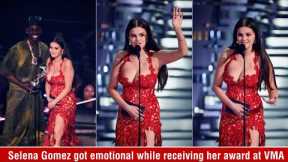 Selena Gomez got emotional while receiving her award at VMAs music awards with Rema