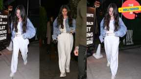 SELENA GOMEZ LOOKS CHIC AS SHE EXITS GIORGIO BALDI WITH FRIENDS AFTER DINNER!!!