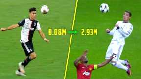 Cristiano Ronaldo headers but he jumps higher and higher...