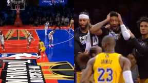 LeBron James hits crazy logo 3 and has Lakers bench shocked vs Pelicans