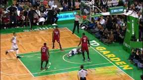LeBron James' MONSTER alley-oop slam vs Celtics!
