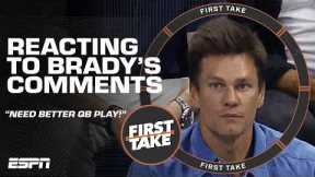 Reacting to Tom Brady saying we 'need better QB play' on social media 👀 | First Take