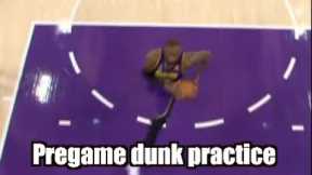 Rare Footage: LeBron James Practicing Dunks Alone Before the Game