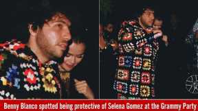 Benny Blanco spotted being protective of girlfriend Selena Gomez at the Gucci's Grammy Party