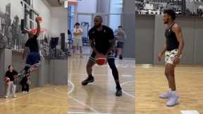 LeBron James getting ready for Olympics in workout with Bronny and Bryce