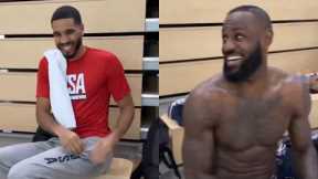 LeBron James hilarious reaction to story about making 11yr old Jayson Tatum cry