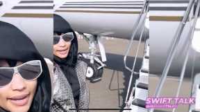 Nicki Minaj and family loading a private jet after divorce rumors