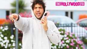 Selena Gomez's Boyfriend Benny Blanco Protects Paparazzi From Getting Hit By A Car On Melrose Ave.