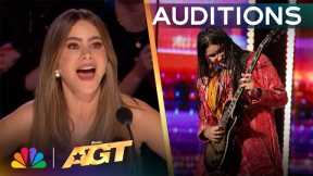 10-Year-Old Guitarist Maya Neelakantan Performs Last Resort | Auditions | AGT 2024