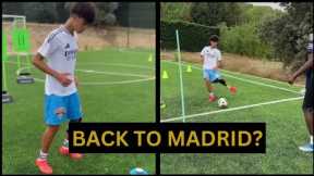 CRISTIANO RONALDO'S JR spotted training in real  Madrid for the first