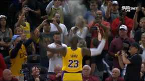 LeBron James does his iconic chalk toss in his return to Cleveland 🙌 | NBA on ESPN