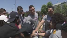 Yankees Stars Host Students In Kickball Game To End Bullying