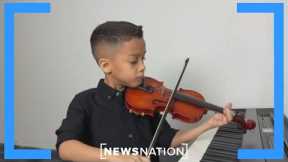 6-year-old music prodigy plays holiday songs on violin, piano | Morning in America