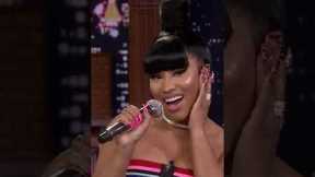 Nicki Minaj incorporates 3 random words into a rap on the spot in Wheel of Freestyle! #shorts