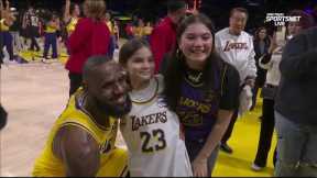 LeBron takes picture with young fan after win over the Miami Heat 📸 | NBA on ESPN