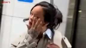 Rihanna spotted wiping tears from eyes while leaving court