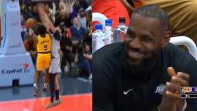 Bronny James tough and-1 has Washington crowd going crazy and LeBron loved it 🔥