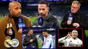 Real Madrid vs Man City 3-1 Mbappe Hat Trick 🔥 Thierry Henry Go Crazy reacts to Mbappe Smashed Pep