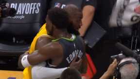 LeBron James shares moment with Anthony Edwards after T-Wolves eliminate Lakers