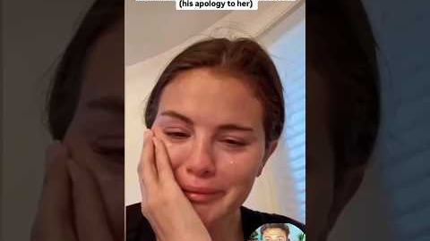 Selena crying over Justin Bieber song 😭💔 #selenagomez #justinbieber #shorts