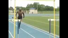 LeBron jumps over high jump bar like it's a hurdle 😮